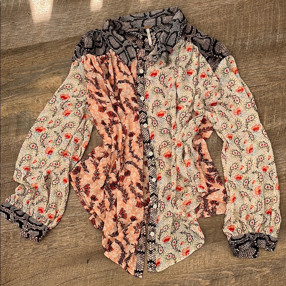 Free People Multicolor Patterned Blouse